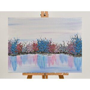 A Colorful Morning 9x12 Acrylic Mixed Media Nature Wall Art Original Artwork
